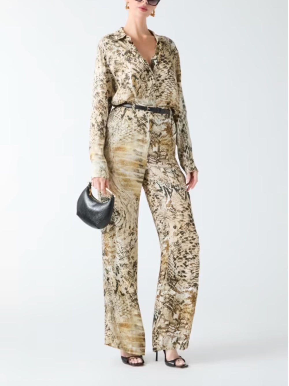 NWT Marciano by Guess Eco Giselle Straight Pant in Jumble Skin Print Size 12 48